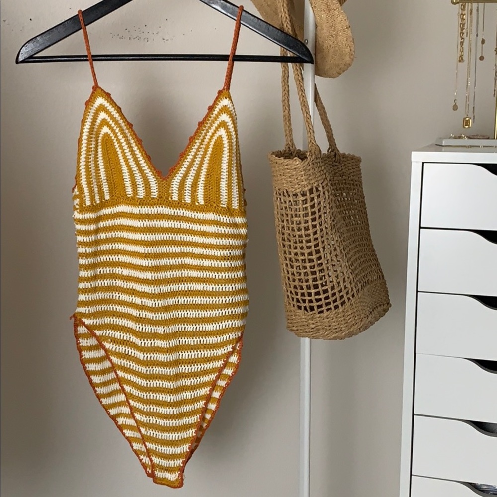 Orange Knit Bodysuit